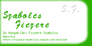 szabolcs ficzere business card